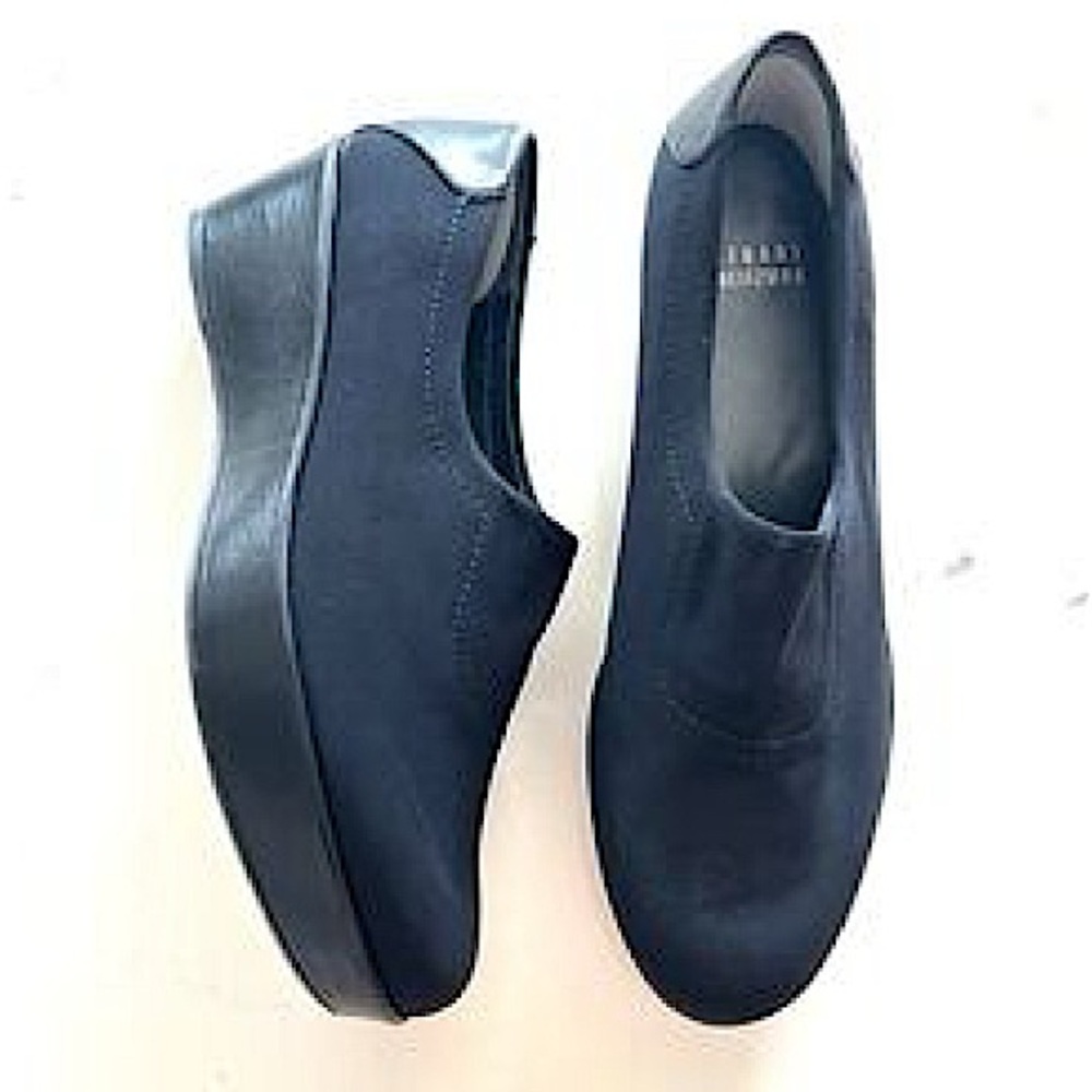 Stuart Weitzman Navy Blue Slip On Loafers